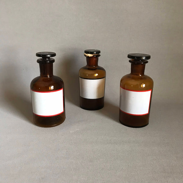 Vintage Apothecary Bottles - Brown