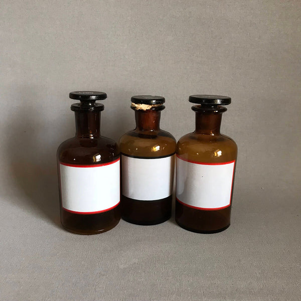 Vintage Apothecary Bottles - Brown