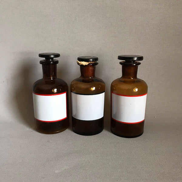 Vintage Apothecary Bottles - Brown