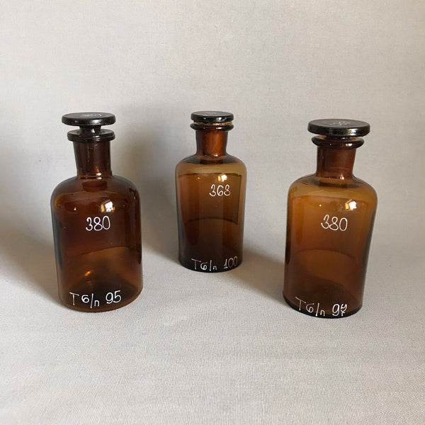 Vintage Apothecary Bottles - Brown