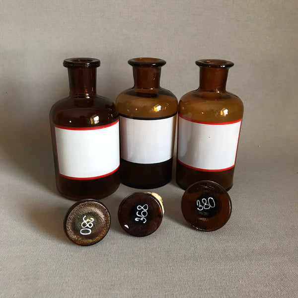 Vintage Apothecary Bottles - Brown