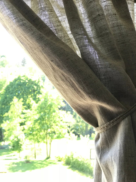 DURHAM - Linen Cafe curtains - Oatmeal